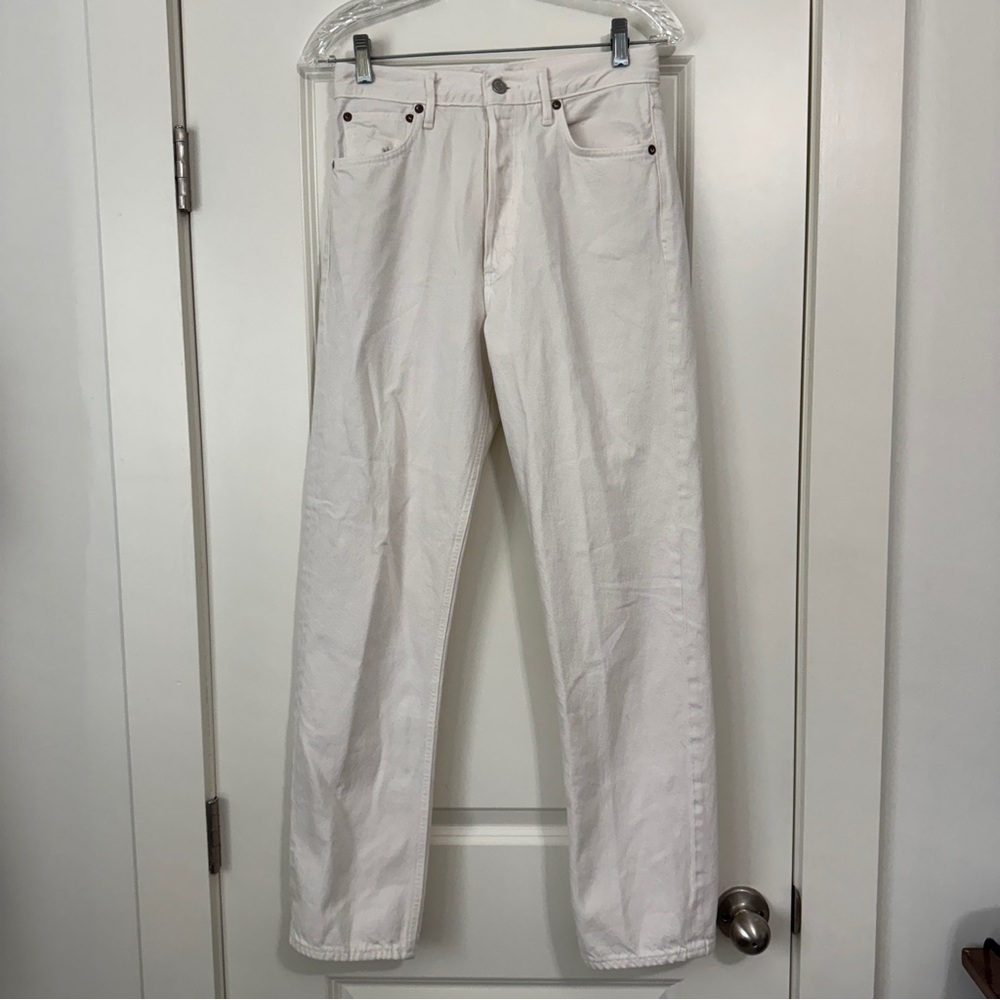 Agolde White Straight Leg Jeans